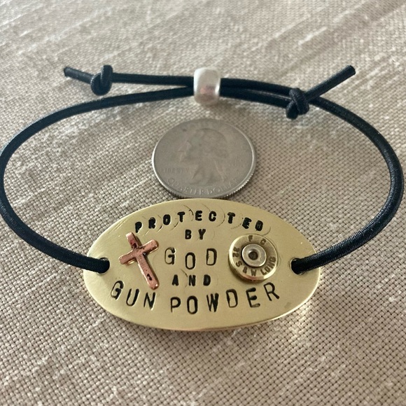 ARTISAN Brass Statement Bracelet Adjustable Hand Crafted Stamped - Picture 4 of 4